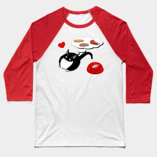 Hungry cat Feed Me Cute Tuxedo Fatty Copyright TeAnne Baseball T-Shirt